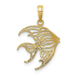 Load image into Gallery viewer, 14K Yellow Gold with White Rhodium Cut-Out Angelfish Charm Pendant
