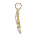 Load image into Gallery viewer, 14k Yellow Gold and White Rhodium Butterfly With Yellow Gold and White Beaded Wings Charm Pendant
