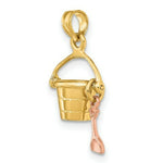 Load image into Gallery viewer, 14K Rose And Yellow Gold 3-D Beach Bucket &amp; Shovel Charm Pendant
