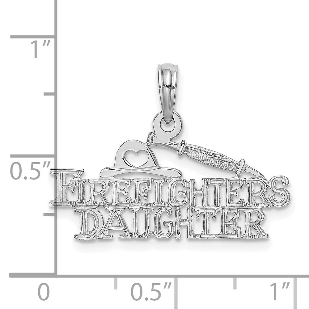 14K White Gold Firefighter's Daughter Pendant