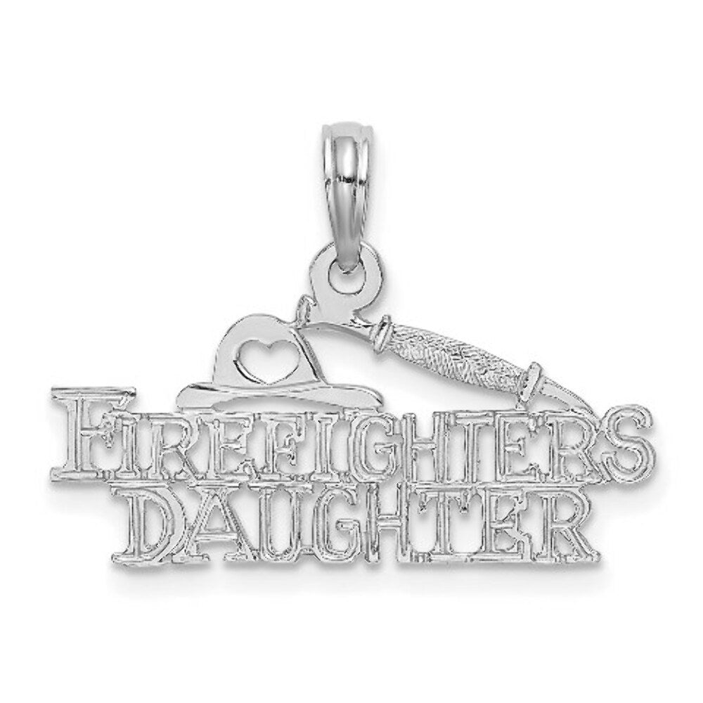 14K White Gold Firefighter's Daughter Pendant