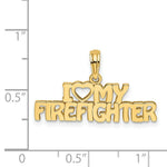 Load image into Gallery viewer, 14K Yellow Gold I Love My Firefighter Charm Pendant

