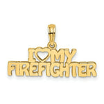 Load image into Gallery viewer, 14K Yellow Gold I Love My Firefighter Charm Pendant
