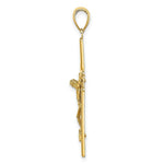 Load image into Gallery viewer, 14K Yellow Gold With Satin Finish In Middle Crucifix Charm Pendant
