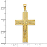 Load image into Gallery viewer, 14K Yellow Gold With Satin Finish In Middle Crucifix Charm Pendant
