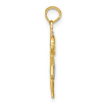 Load image into Gallery viewer, 14K Two-tone Gold Textured Girl Charm Pendant
