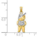 Load image into Gallery viewer, 14K Two-tone Gold Textured Boy Charm Pendant
