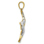 Load image into Gallery viewer, 14k Yellow Gold and White Rhodium 2-D FLYING PELICAN Charm Pendant
