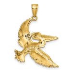 Load image into Gallery viewer, 14k Yellow Gold and White Rhodium 2-D FLYING PELICAN Charm Pendant

