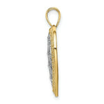 Load image into Gallery viewer, 14k Yellow Gold and White Rhodium Lattice Center HEART Charm Pendant
