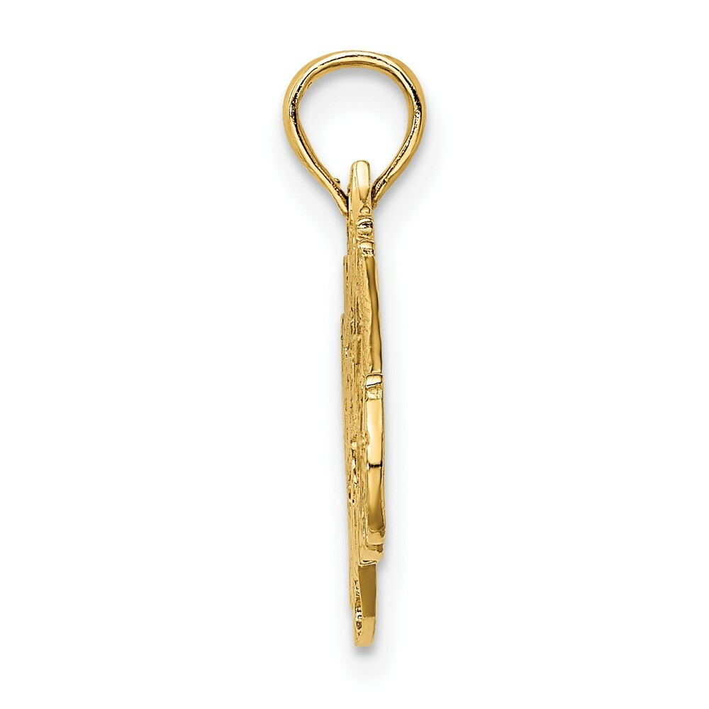 14K Yellow Gold I Love My Retired Firefighter Charm Pendant