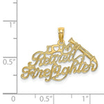 Load image into Gallery viewer, 14K Yellow Gold I Love My Retired Firefighter Charm Pendant
