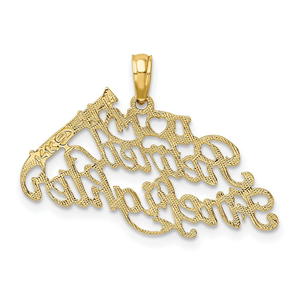 14K Yellow Gold I Love My Retired Firefighter Charm Pendant