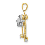 Load image into Gallery viewer, 14K Two-tone Gold 3-D Moveable Old Fashion Compass Charm Pendant
