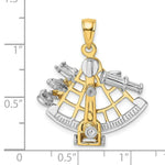 Load image into Gallery viewer, 14K Two-tone Gold 3-D Moveable Old Fashion Compass Charm Pendant
