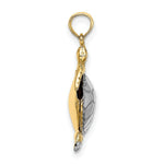 Load image into Gallery viewer, 14K Yellow Gold with White Rhodium with Polished 3-D Moveable Sea Turtle Charm Pendant
