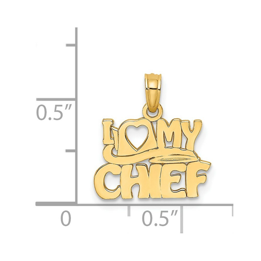 14K Yellow Gold I Love My Chief Charm Pendant