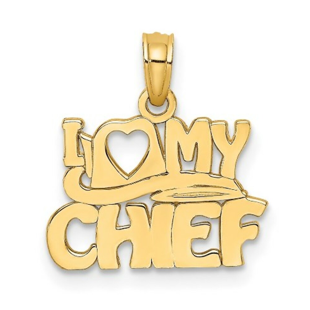 14K Yellow Gold I Love My Chief Charm Pendant