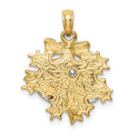 Load image into Gallery viewer, 14K Two-Tone Gold 3-D Christmas Bell &amp; Holly Charm Pendant

