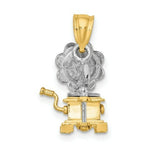 Load image into Gallery viewer, 14K Two-tone Gold 3-D Moveable Phonograph Charm Pendant
