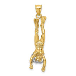 Load image into Gallery viewer, 14K Two-Tone Gold 3-D Female Scuba Diver Charm Pendant
