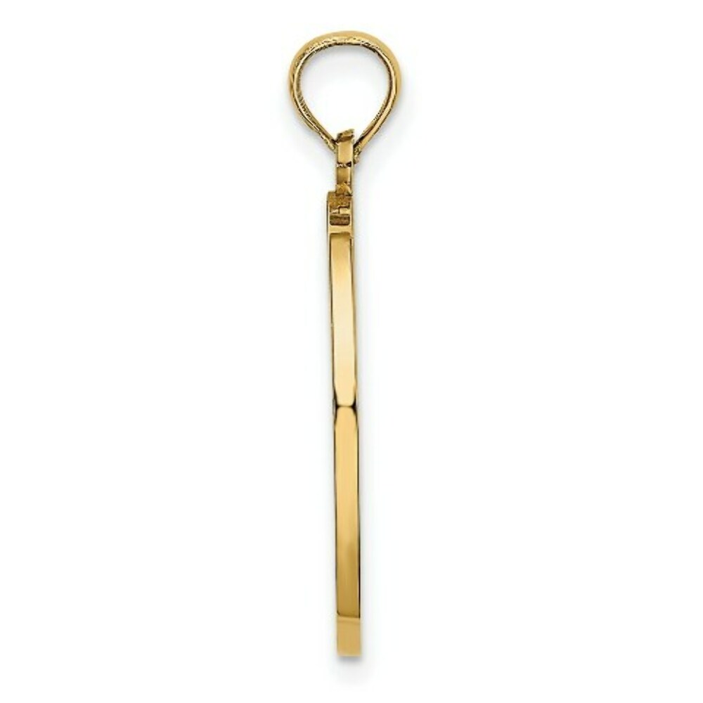 14K Yellow Gold with White Rhodium 3-D Child's Night Time Prayer With Boy Charm Pendant