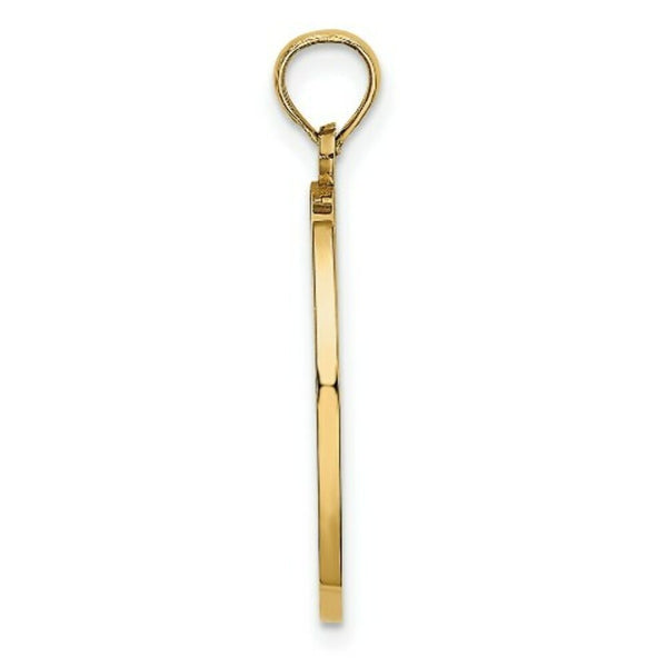 14K Yellow Gold with White Rhodium 3-D Child's Night Time Prayer With Boy Charm Pendant