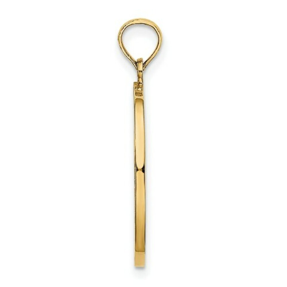 14K Yellow Gold with White Rhodium 3-D Child's Night Time Prayer With Girl Charm Pendant