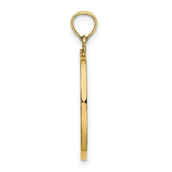14K Yellow Gold with White Rhodium 3-D Child's Night Time Prayer With Girl Charm Pendant