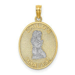 Load image into Gallery viewer, 14K Yellow Gold with White Rhodium 3-D Child's Night Time Prayer With Girl Charm Pendant

