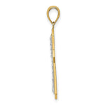 Load image into Gallery viewer, 14K Yellow Gold with White Rhodium 2-D Cross Charm Pendant
