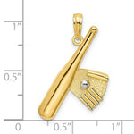 Load image into Gallery viewer, 14K Yellow Gold Baseball Bat With RH Ball Charm Pendant

