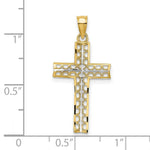 Load image into Gallery viewer, 14K Yellow Gold with White Rhodium Cross Charm Pendant
