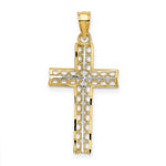 Load image into Gallery viewer, 14K Yellow Gold with White Rhodium Cross Charm Pendant
