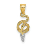 Load image into Gallery viewer, 14K Yellow Gold with White Rhodium COILED SNAKE Charm Pendant
