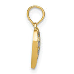 Load image into Gallery viewer, 14K Yellow Gold with White Rhodium Diamond-cut Heart Charm Pendant
