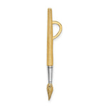 Load image into Gallery viewer, 14k Yellow Gold and White Rhodium 3-D WATER PAINT BRUSH Charm Pendant
