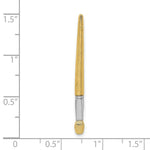 Load image into Gallery viewer, 14k Yellow Gold and White Rhodium 3-D OIL PAINT BRUSH Charm Pendant
