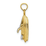 Load image into Gallery viewer, 14k Yellow Gold and White Rhodium 3-D WAVE RUNNER With Moveable Seat Charm Pendant
