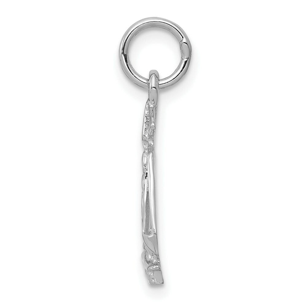 14K White Gold Polished Flat-Backed Small Scales of Justice Charm