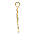 Load image into Gallery viewer, 14K Yellow Gold with White Rhodium Diamond-cut Heart Cross Charm Pendant

