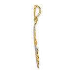 Load image into Gallery viewer, 14K Yellow Gold with White Rhodium Cut-out Cross Medallion Charm Pendant
