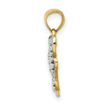 Load image into Gallery viewer, 14k Yellow Gold and White Rhodium Diamond-cut Butterfly With Yellow Gold and White Edge - Cut-Out Wings
