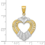 Load image into Gallery viewer, 14K Yellow Gold with White Rhodium Cut-Out Heart Charm Pendant
