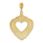 Load image into Gallery viewer, 14K Yellow Gold with White Rhodium Cut-Out Heart Charm Pendant
