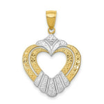 Load image into Gallery viewer, 14K Yellow Gold with White Rhodium Cut-Out Heart Charm Pendant
