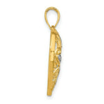 Load image into Gallery viewer, 14K Yellow Gold with White Rhodium Diamond-cut Filigree Heart Charm Pendant
