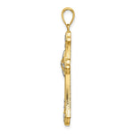 Load image into Gallery viewer, 14K Yellow Gold with White Rhodium and Diamond-cut Edges Cross Charm Pendant
