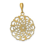 Load image into Gallery viewer, 14K Yellow Gold with White Rhodium Diamond-cut Scalloped Wave Charm Pendant
