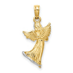 Load image into Gallery viewer, 14K Yellow Gold with White Rhodium 3-D Angle Playing Violin Charm Pendant

